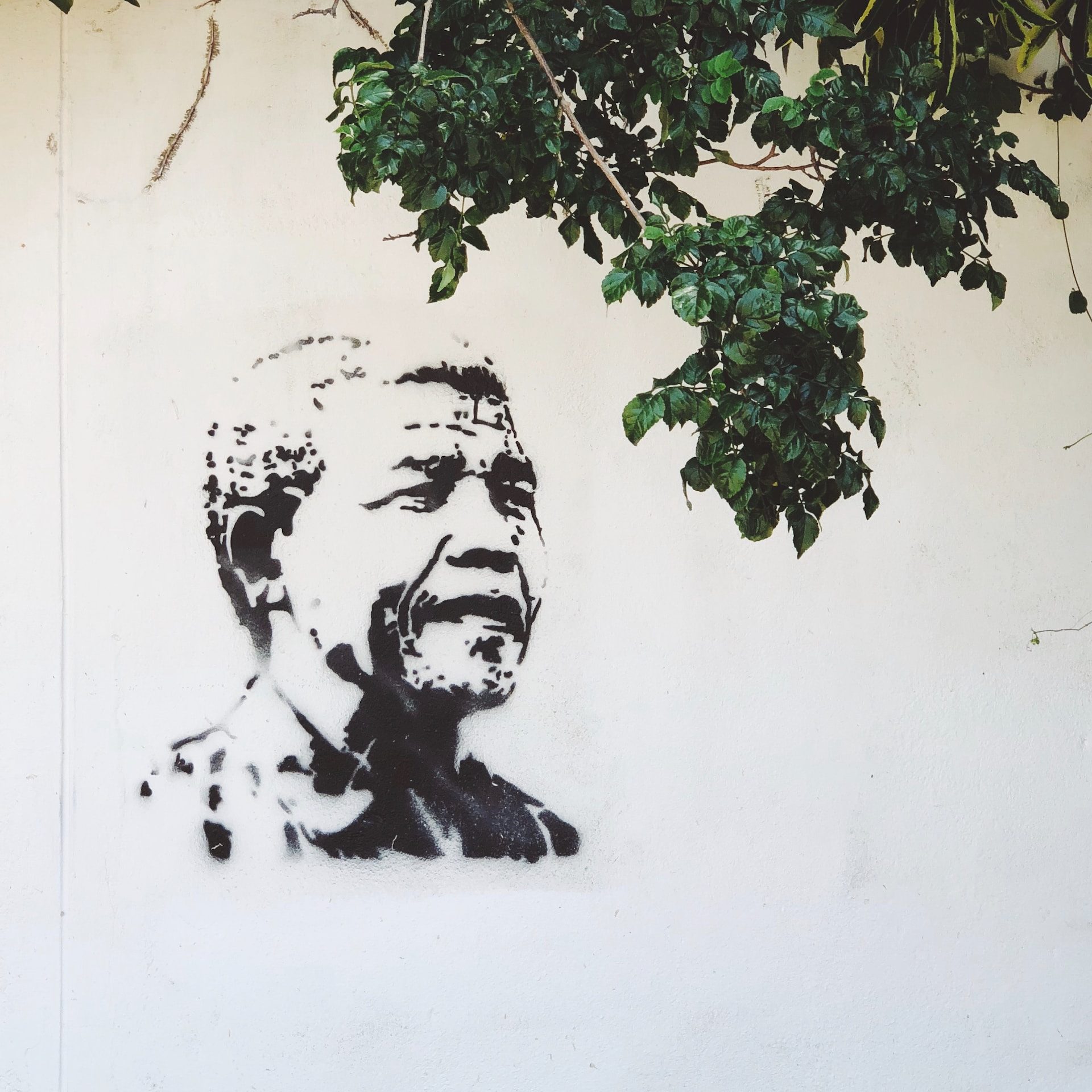 Nelson-Mandela Graffiti auf Wand